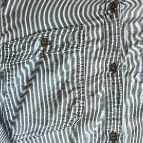 Chaps Lyocell striped denim style button down - Picture 3 of 9